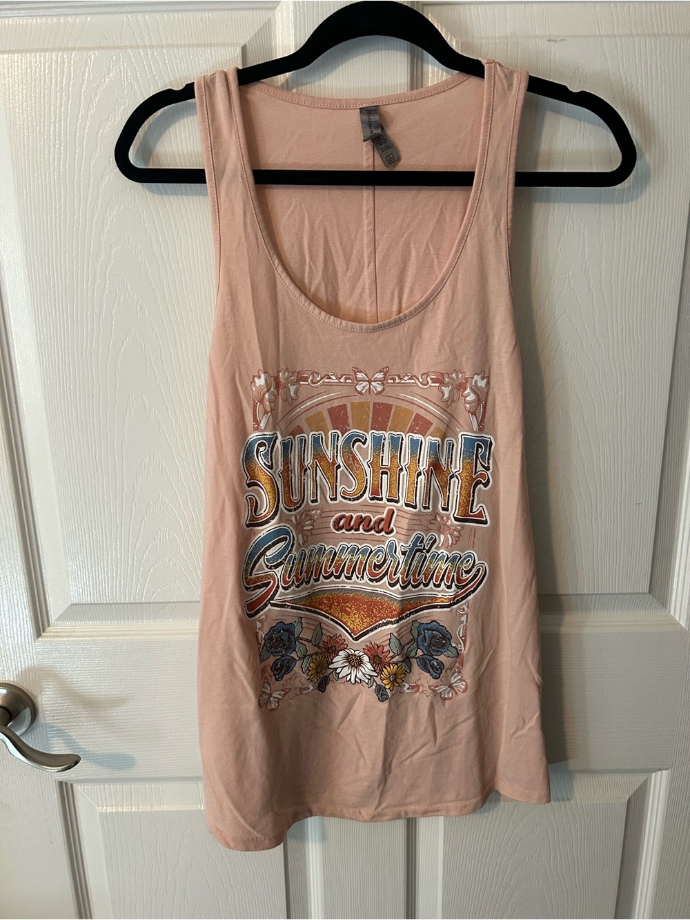 Sunshine and Summertime Pink Graphic Tank Top